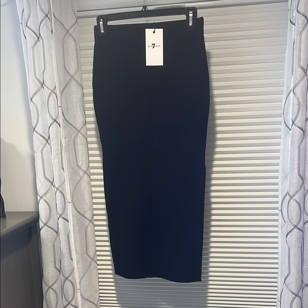 7 For All Mankind Black Midi Pencil Skirt